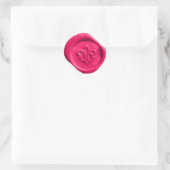 Faux Wax Seal in Roze Ronde Sticker (Tas)