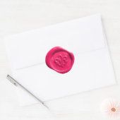 Faux Wax Seal in Roze Ronde Sticker (Envelop)