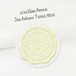 Faux Wax Seal, Ivory Ronde Sticker