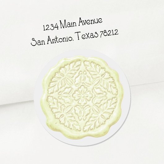 Faux Wax Seal, Ivory Ronde Sticker
