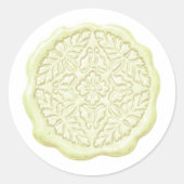 Faux Wax Seal, Ivory Ronde Sticker (Voorkant)