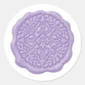 Faux Wax Seal, Lavender  Ronde Sticker (Voorkant)