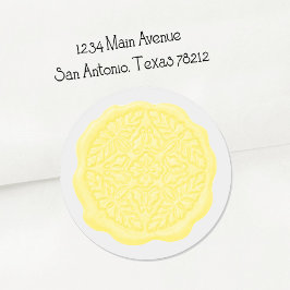 Faux Wax Seal, Lemon Yellow Ronde Sticker