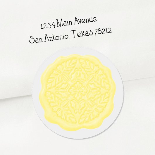 Faux Wax Seal, Lemon Yellow Ronde Sticker