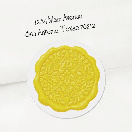 Faux Wax Seal, Lemony Yellow Ronde Sticker