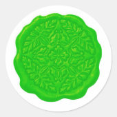 Faux Wax Seal, Lime Green Ronde Sticker (Voorkant)