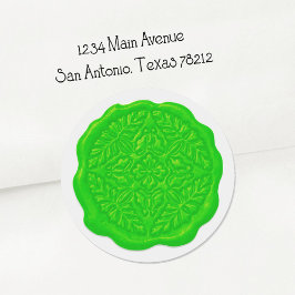 Faux Wax Seal, Lime Green Ronde Sticker
