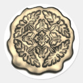Faux Wax Seal, Lt. Gold Classic Ronde Sticker (Voorkant)