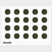 Faux Wax Seal, Olive Green Ronde Sticker (Vel)