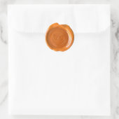 Faux Wax Seal - Oranje - GOBLIN Ronde Sticker (Tas)