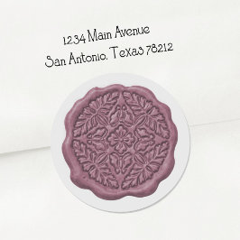 Faux Wax Seal, Orchid Purple Ronde Sticker