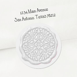 Faux Wax Seal, Pale Gray Ronde Sticker