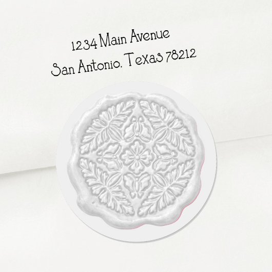 Faux Wax Seal, Pale Gray Ronde Sticker