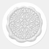 Faux Wax Seal, Pale Gray Ronde Sticker (Voorkant)