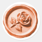 Faux Wax Seal Peach Rose 2 Deep Impression Ronde Sticker (Voorkant)