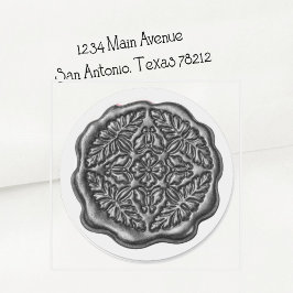 Faux Wax Seal, Pewter Gray Ronde Sticker
