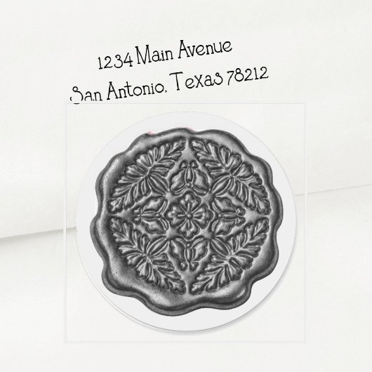 Faux Wax Seal, Pewter Gray Ronde Sticker