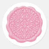 Faux Wax Seal, Pinky Pink Ronde Sticker (Voorkant)