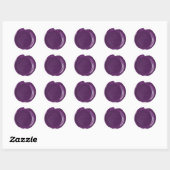 Faux Wax Seal - Plum - Bold - Dank u Ronde Sticker (Vel)