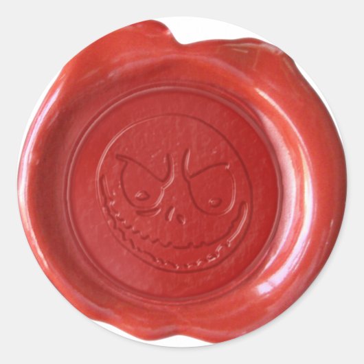 Faux Wax Seal - Red - GOBLIN Ronde Sticker (Voorkant)