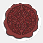Faux Wax Seal, Red Ronde Sticker (Voorkant)