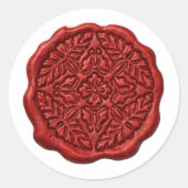 Faux Wax Seal, Red Ronde Sticker (Voorkant)