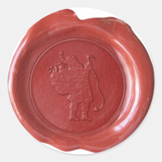 Faux Wax Seal - Rood - SANTA Ronde Sticker (Voorkant)