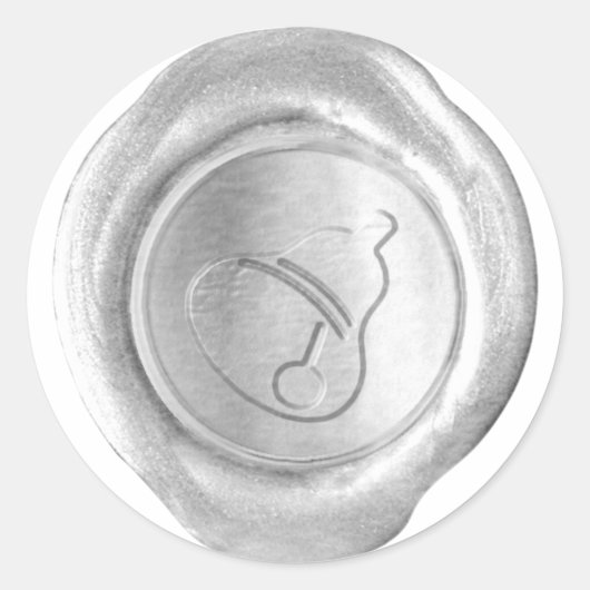 Faux Wax Seal - Silver - CHRISTMAS BELL Ronde Sticker (Voorkant)