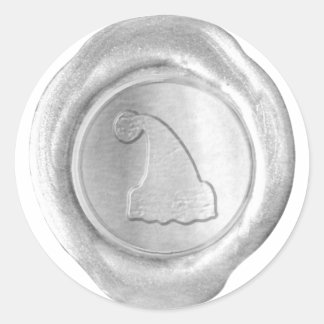 Faux Wax Seal - Silver - SANTA HAT Ronde Sticker