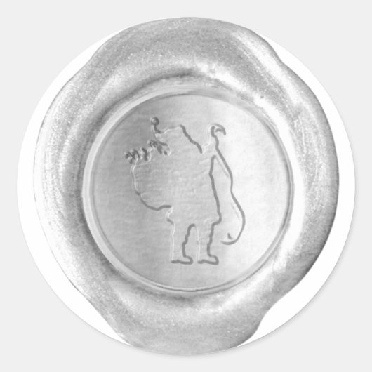 Faux Wax Seal - Silver - SANTA Ronde Sticker (Voorkant)