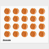 Faux Wax Seal - Sinaasappel - JACK-O-LANTERN 01 Ronde Sticker (Vel)