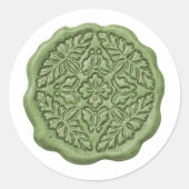 Faux Wax Seal, Soft Green Ronde Sticker (Voorkant)