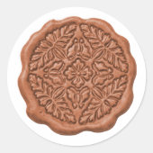 Faux Wax Seal, Terracotta Ronde Sticker (Voorkant)