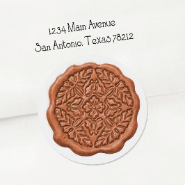 Faux Wax Seal, Terracotta Ronde Sticker