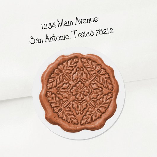 Faux Wax Seal, Terracotta Ronde Sticker
