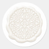Faux Wax Seal, White Ronde Sticker (Voorkant)