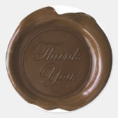 Faux Wax Seals - Dark Chocolate Script - Dank u Ronde Sticker (Voorkant)