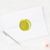 Faux Wax Seals - Geel script - Liefde Ronde Sticker (Envelop)