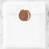 Faux Wax Seals - Lt Brown Script - Vrolijk kerstfe Ronde Sticker (Tas)