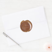 Faux Wax Seals - Lt Brown Script - Vrolijk kerstfe Ronde Sticker (Envelop)