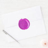 Faux Wax Seals - Magenta Script - Liefde Ronde Sticker (Envelop)