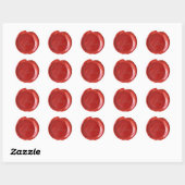 Faux Wax Seals - Rood Script - Liefde Ronde Sticker (Vel)