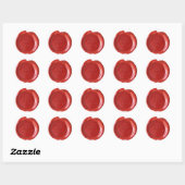 Faux Wax Seals - Rood - Vet - Hartelijk dank Ronde Sticker (Vel)