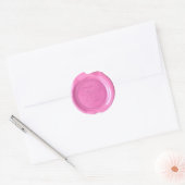 Faux Wax Seals - Roze Script - Dank je Ronde Sticker (Envelop)