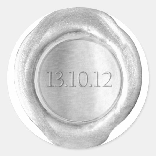 Faux Wax Seals - Zilver - Aangepast - Aila's Date Ronde Sticker (Voorkant)