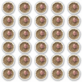 Faux Wax Stamp Envelope Seal Goud Roze Rose Bloem Sticker (Voorkant)