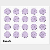 Faux Wax Wedding Initialen Lavendel ID990 Ronde Sticker (Vel)