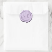 Faux Wax Wedding Initialen Lavendel ID990 Ronde Sticker (Tas)