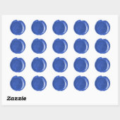 Faux wax-zegels - Blauw script - Liefde Ronde Sticker (Vel)