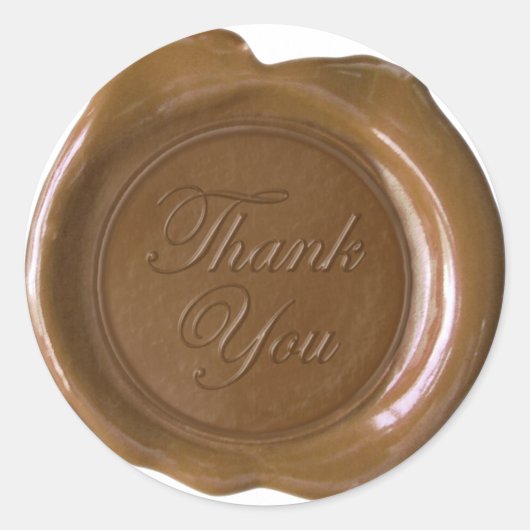 Faux wax-zegels - Melkchocolade-script - Hartelijk Ronde Sticker (Voorkant)